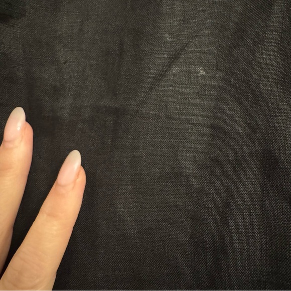 Vince Men's Black 100% Linen Popover Casual 1/4 button down - Picture 10 of 10